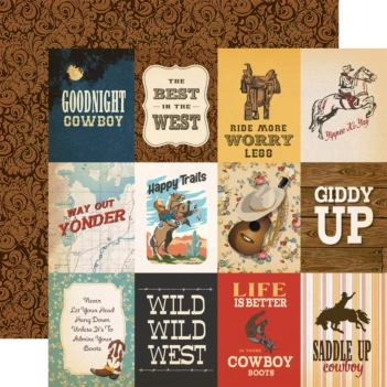 Papel Ranch Frames Cowboys Carta Bella 30x30cm