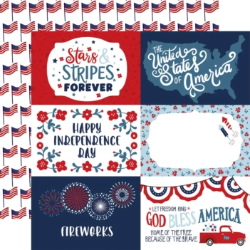 Echo Park Stars And Stripes Forever Papier 6"x4" Journaling Cards 30x30cm