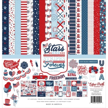 Cardstock stickers Stars And Stripes Forever Echo Park 30x30cm
