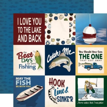 Papel Gone Fishing Poles Gone Fishing Carta Bella 30x30cm