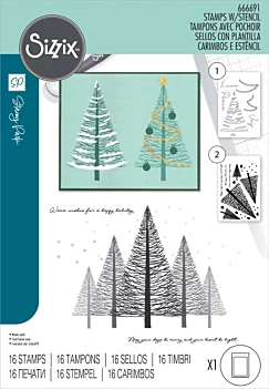 Plantilla de Stencil Happy Holidays Sizzix