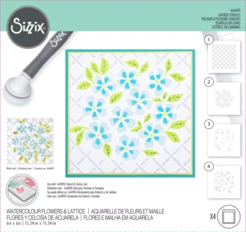 Troquel Thinlits Painterly Blooms Sizzix