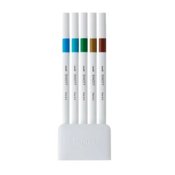 Ensemble de 5 marqueurs calibrés de couleur nº4 Emott Uni-Ball