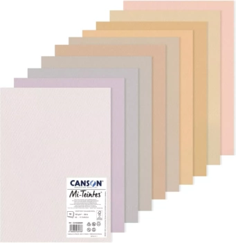 Canson Mi-Teintes Kit met 10 Vellen Papier in Pastelkleuren 29,7x42cm 160g/m²