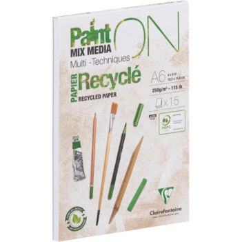 Clairefontaine Paint On Mix media Gerecycled satijnachtig tekenblok  A6 250g