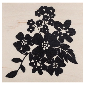 SUPER OFFERTA **40%** Timbro in legno Cluster floreale AC