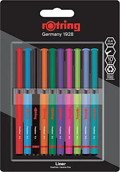 10er-Set Rotring-Filzstifte mit Feinspitze (0,4 mm)