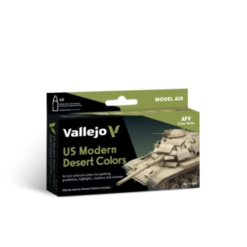 Set 6 pinturas para modelismo 209 US Modern Desert Colors AFV Vallejo 17ml