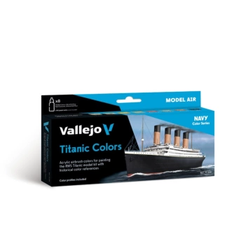 Zestaw 8 farb modelarskich 646 Titanic Navy Vallejo 17ml