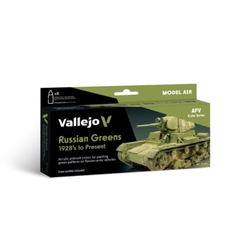 Zestaw 8 farb modelarskich Russian Greens 1928's to Present AFV Vallejo 18ml