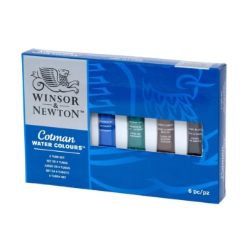 Starter Set 6 Tubes Cotman Winsor and Newton Aquarelle Cotman 8ml