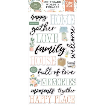 Die-Cuts Chipboard Accents Our Happy Place Echo Park