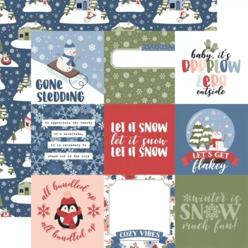 Papel Mutli Journaling Cards Chilling With My Snowmies Echo Park 30x30cm