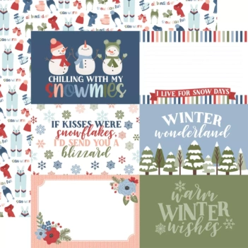 Papel 4"x4" Journaling Cards Chilling With My Snowmies Echo Park 30x30cm