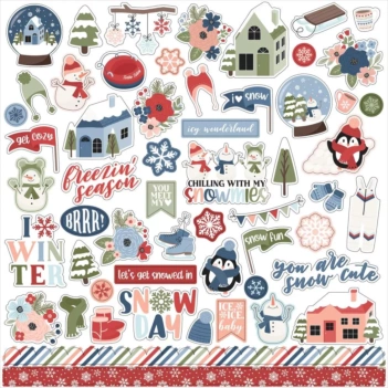 Echo Park Chilling With My Snowmies Cardstock stickers 30x30cm