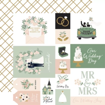 Papel Multi Journaling Cards Marry Me Echo Park 30x30cm