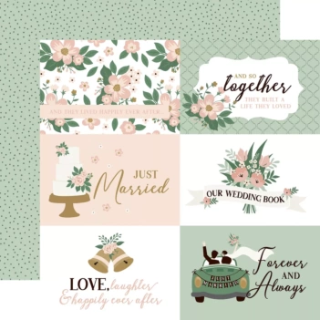 Papel 4"x4" Journaling Cards Marry Me Echo Park 30x30cm
