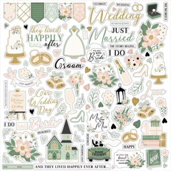 Cardstock Stickers Elements Marry Me Echo Park