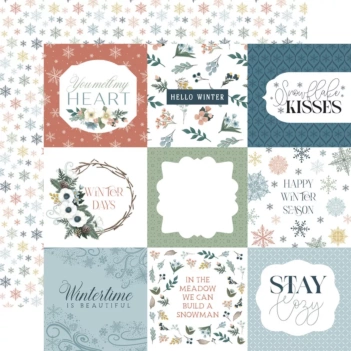 Papel 4"x6" Journaling Cards Winter Wonderland Carta Bella 30x30cm