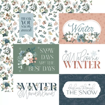 Papel 6"x4" Journaling Cards Winter Wonderland Carta Bella 30x30cm