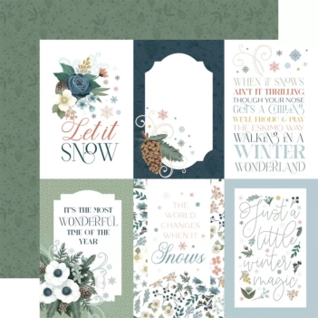 Papel 3"x4" Journaling Cards Winter Wonderland Carta Bella 30x30cm