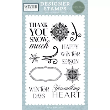 Sellos Cutest Little Snowflake Winter Wonderland Carta Bella