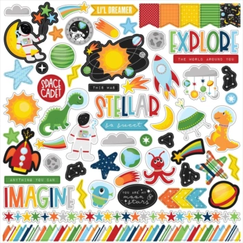 Cardstock Stickers Blast Off Echo Park 30x30cm