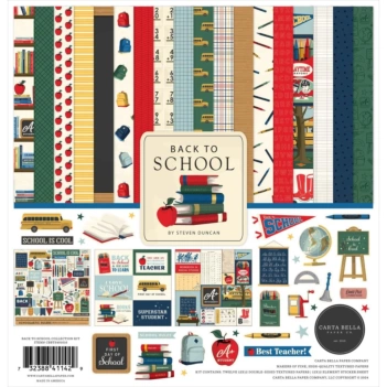 Kit de scrapbooking pour la rentrée scolaire Carta Bella 30x30cm
