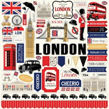 Carta Bella London Cardstock Stickers 30x30cm