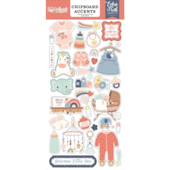 Die-Cuts autocolantes de Chipboard Baby on Board Girl Echo Park