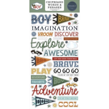 Die-cuts de chipboard palavras e frases That's My Boy Carta Bella