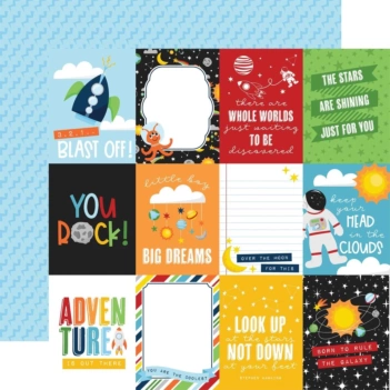 Papel 3"x4" Journaling Cards Blast Off Echo Park 30x30cm