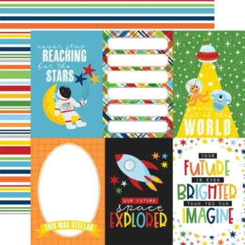 Papel 4"x6" Journaling Cards Blast Off Echo Park 30x30cm