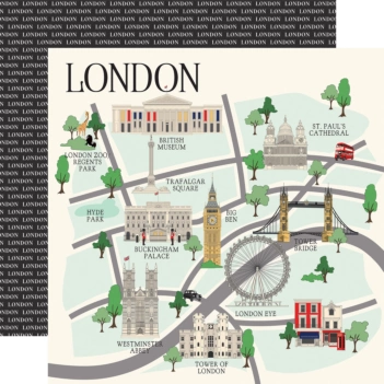 Carta Bella London Papier London Map 30x30cm