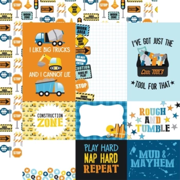 Papel Multi Journaling Cards Little Builder Echo Park 30x30cm