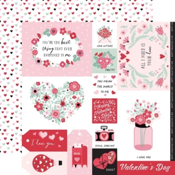 Echo Park Valentine’s Day Papier Multi Journaling Cards 30x30cm