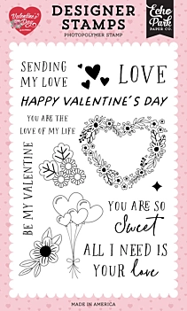 Carimbos Transparentes Floral Heart Wreath Valentine's Day Echo Park