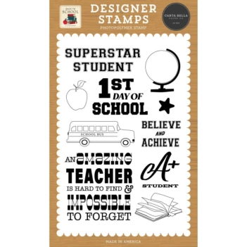 Believe And Achieve Back to School Tampons transparents Carta Bella