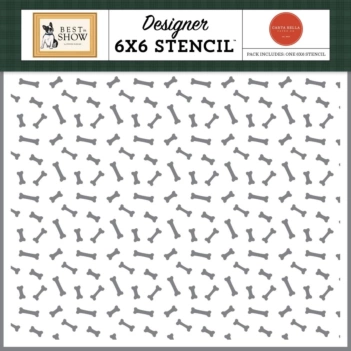 Stencil Bow Wow Bones Best In Show Carta Bella 15x15cm