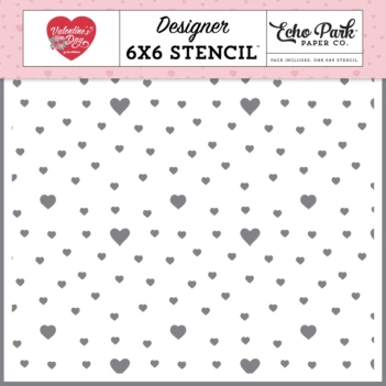 Stencil Growing Love Hearts Valentine's Day Echo Park 15x15cm