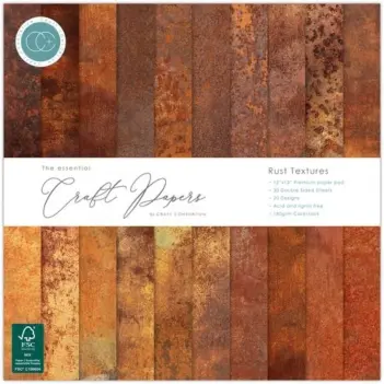 Craft Consortium Scrapbookingset Rust Textures  30x30cm