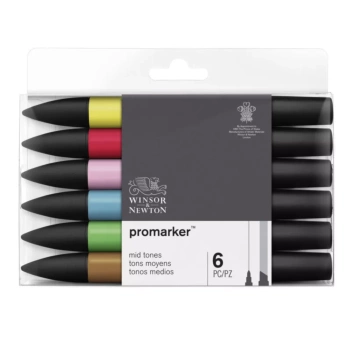 Set 6 Promarker Tonos Medios Winsor and Newton