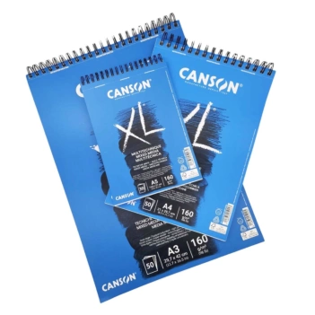 Canson Mixed Media Blok met Spiraal Fijne Korrel XL 160g/m²