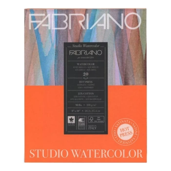 Fabriano 20H Hot Press Satijn Aquarelblok 20x24cm 200g/m²