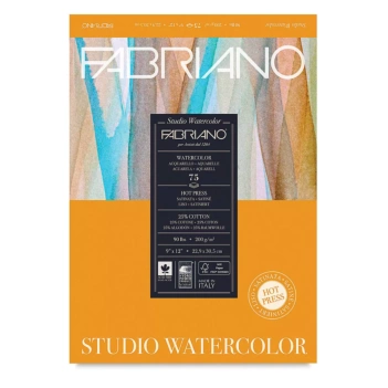 Bloc encolado Studio Watercolor A4 200g/m² Grano Satinado Fabriano