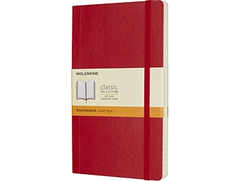 Scarlet Red Notebook Classic Soft Cover Stripes 13x21cm Moleskine