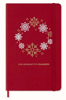 Moleskine Notitzbuch 13x21cm Weihnachten Rot Limited Edition Streifen