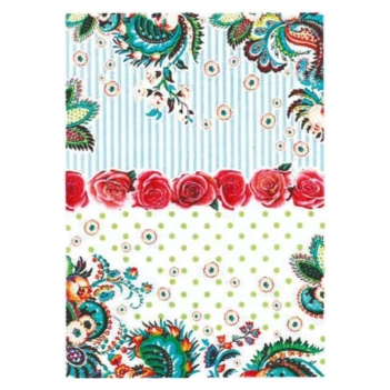 Calambour Reispapier Rosen Streifen und Punkte 35x50cm
