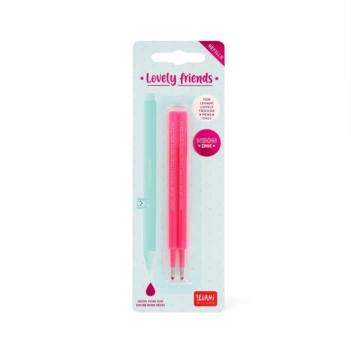 Set of 2 refills Lovely Friends Neon Pink gel pen Legami