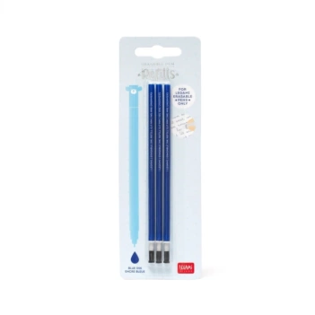Zestaw 3 wkładów do długopisu żelowego wymazywalnego Erasable Pen Azul Legami
